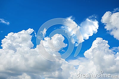 romantic Heart Cloud abstract blue sky and cloud nature background. Stock Photo