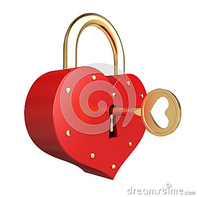 Romantic heart padlock Stock Photo