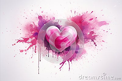 Romantic heart symbol on clean white background for love and valentine s day concepts Stock Photo