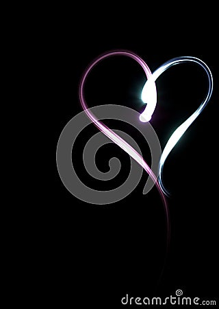 Romantic Heart Symbol In Lights Stock Photo