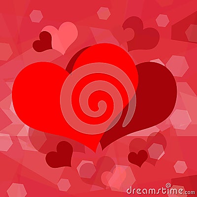 Romantic hearts background Stock Photo
