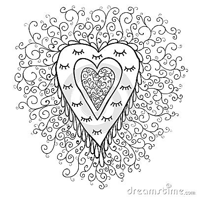 Romantic hearts. Vector Illustration