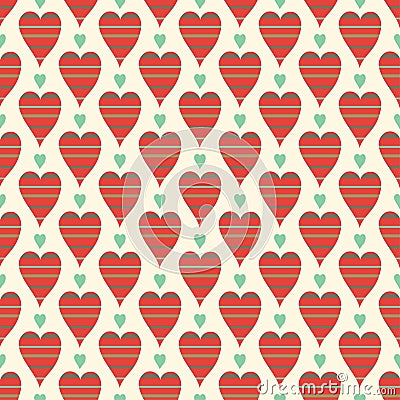 Romantic hearts seamless pattern. Valentine's day Vector Illustration