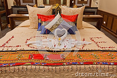 Romantic honeymoon suite in Asia Stock Photo