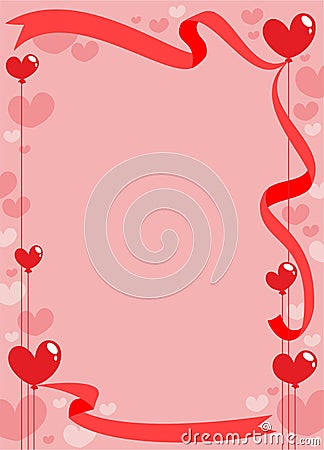 Romantic Invitation Card Template Vector Illustration
