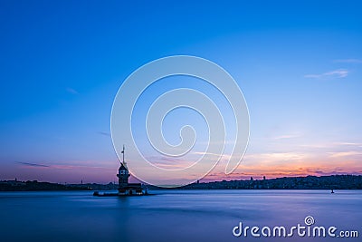 Romantic Istanbul Sunset Landscape Stock Photo