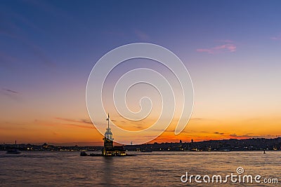 Romantic Istanbul Sunset Landscape Stock Photo