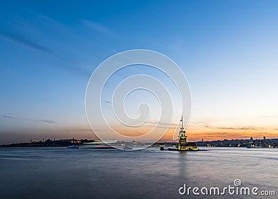 Romantic Istanbul Sunset Landscape Stock Photo