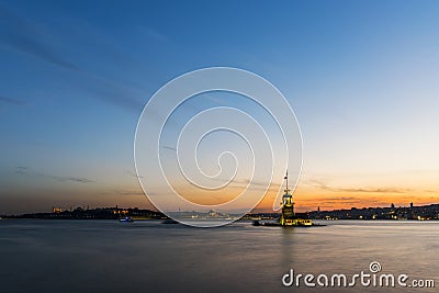 Romantic Istanbul Sunset Landscape Stock Photo