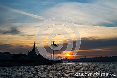 Romantic Istanbul Sunset Landscape Stock Photo