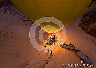 Romantic journey hot air balloon Editorial Stock Photo