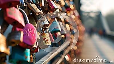 Romantic Love Lock Bridge Stories of Endless Romance Stock Photo