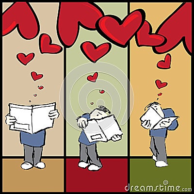 Romantic lover letters Vector Illustration