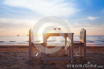 Romantic luxurious beach restaurant Stock Photo