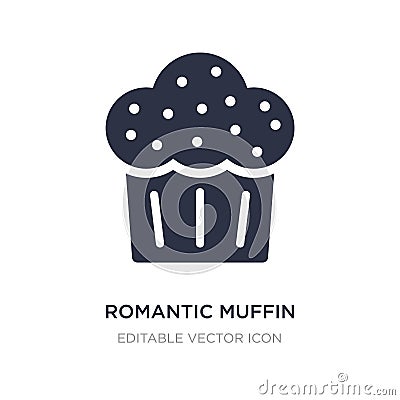 romantic muffin icon on white background. Simple element illustration from Food concept Vector Illustration