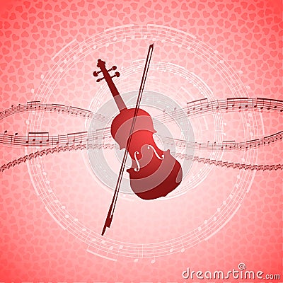 Romantic music background Vector Illustration