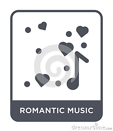 romantic music icon in trendy design style. romantic music icon isolated on white background. romantic music vector icon simple Vector Illustration