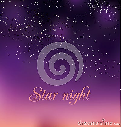 Romantic night gradient background. Vector Illustration