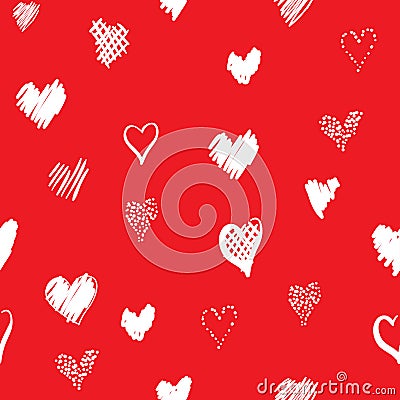 Romantic pattern with hearts. Vector Illustration
