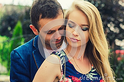 Romantic photo of a couple Stock Photo