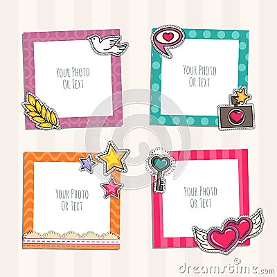 Romantic photo frame Vector Illustration