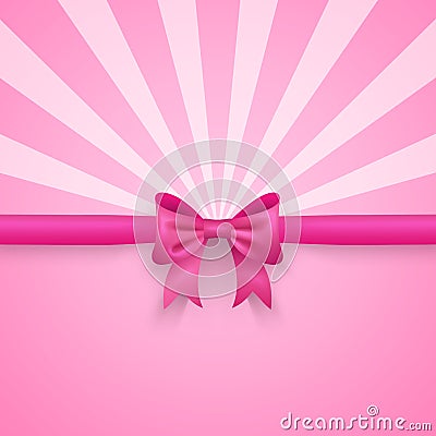 Romantic pink background with cute bow and pattern Stock Photo