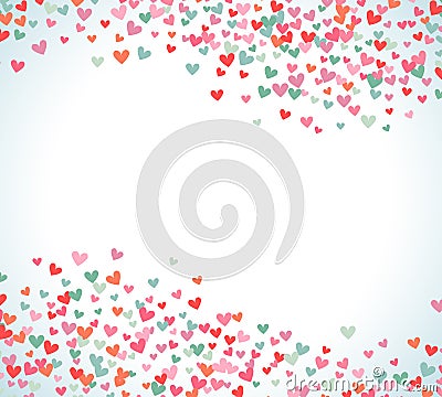 Romantic pink and blue heart background. Vector illustration Vector Illustration