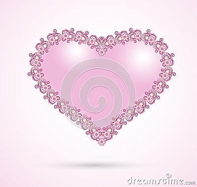 Romantic pink heart Vector Illustration