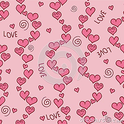 Romantic pink seamless pattern Vector Illustration