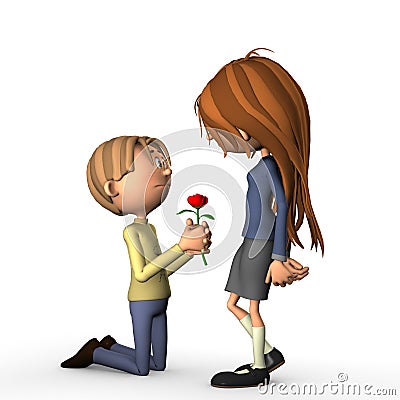 Romantic proposal love rose Stock Photo