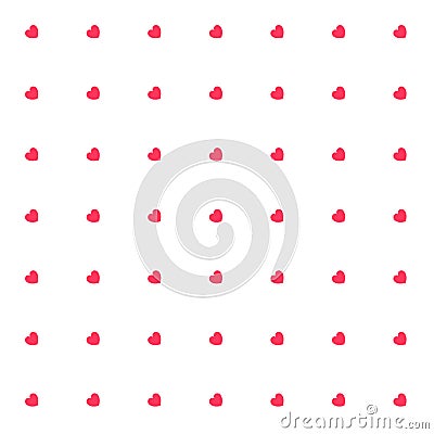 Romantic Red Seamless Polka Hearts Vector Pattern Background for Valentine Day or Mother`s Day. Scrapbooking, Invitation. Vector Illustration