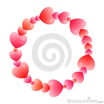 Romantic round frame Vector Illustration