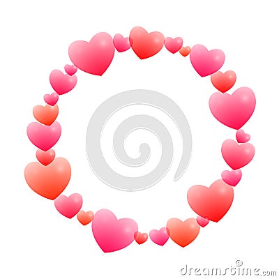 Romantic round frame Vector Illustration