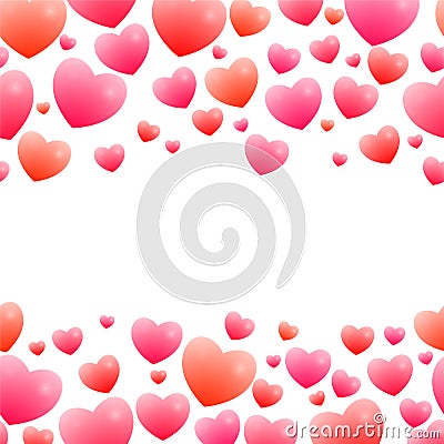 Romantic seamless borders Vector Illustration