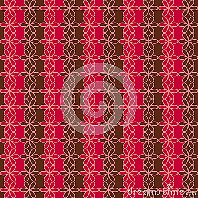 Romantic seamless floral pattern. Endless texture can be used for printing onto fabric and paper, scrap booking. Retro red and bro Vector Illustration