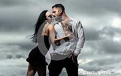 Romantic sexy couple. Passionate sensual couple sharing romantic moments. Lovers embracing and enjoying romantic date Stock Photo