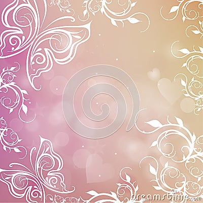 Romantic shiny blurred background with lights for banner, website Vector Illustration