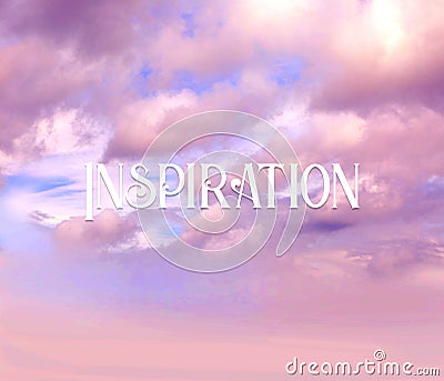 Captivating Colorful Sky with The Word Inspiration Stock Photo