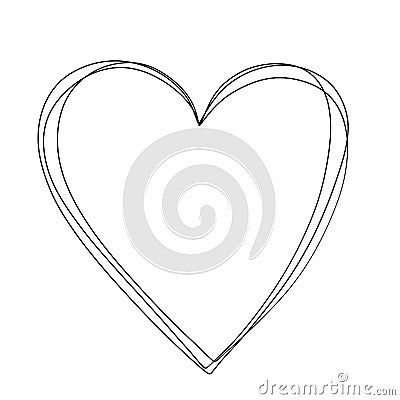 Romantic sweet minimalist illustration of a heart Cartoon Illustration