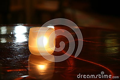 Romantic Table Candle Stock Photo