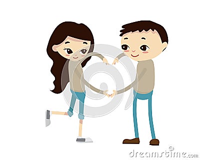 Romantic Valentine Couple Illustration - The Love Symbol Vector Illustration