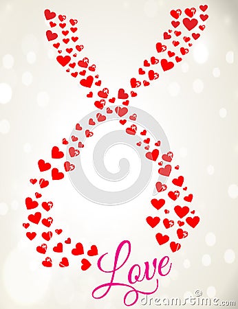 Romantic Valentine Hearts With Greeting Vector Illustration