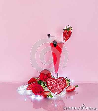 Romantic Valentine`s Day Decoration Stock Photo