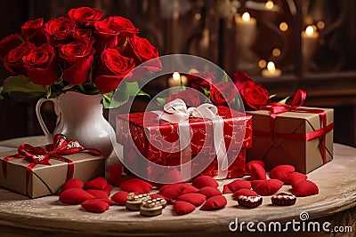 romantic valentines day setting Stock Photo