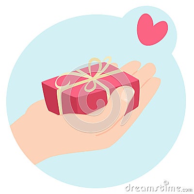 Romantic Valentines gift Vector Illustration
