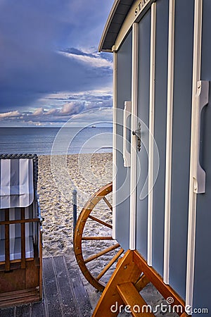 Romantic wedding registry officeon the beach with beach chair. Binz, RÃ¼gen Stock Photo