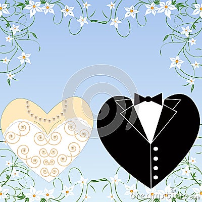 Romantic wedding set Vector Illustration