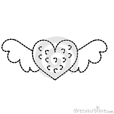 Romantic winged heart symbolising romance and love Vector Illustration