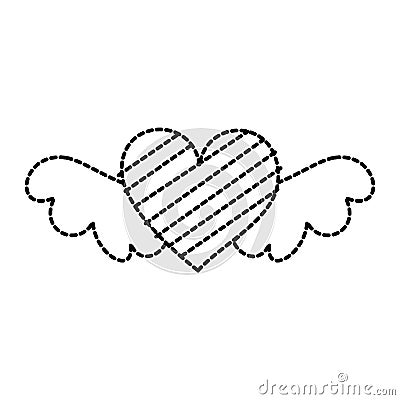 Romantic winged heart symbolising romance and love Vector Illustration