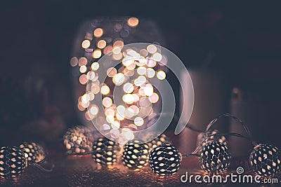 Romantic winter and New Year`s style interior decoration Stock Photo